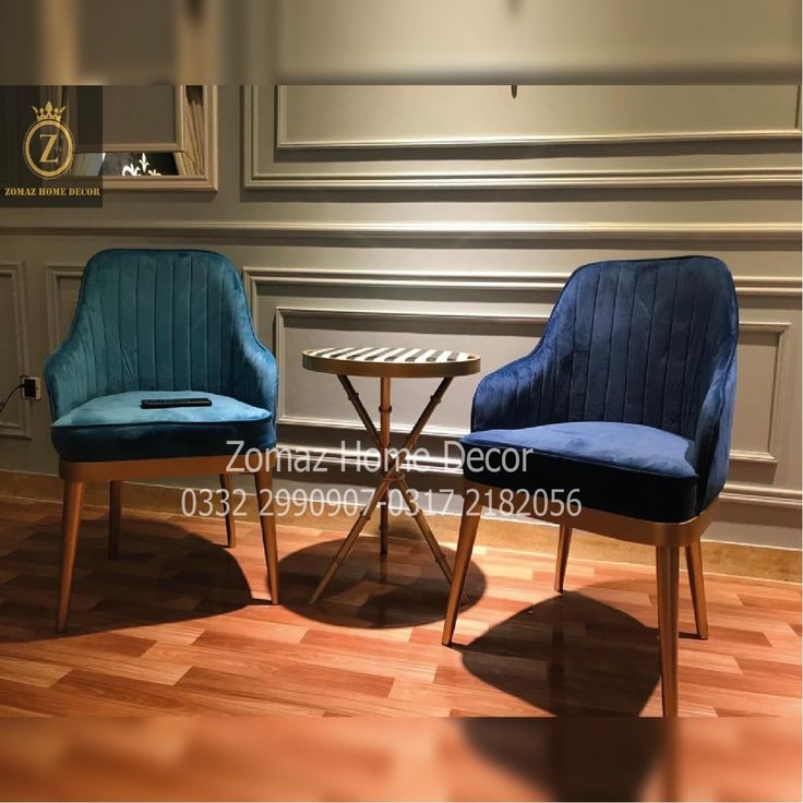 Accent Chair with Channel Tufting and Gold Leg Jewel Tone Velvet