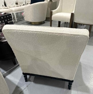 Accent Chair With Flared Back and Faux Bamboo Detail
