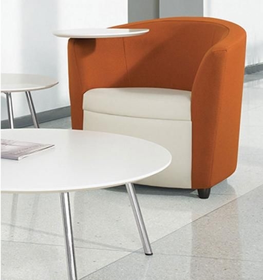 Accent Chair with Two Tone Upholstery and Barrel Back