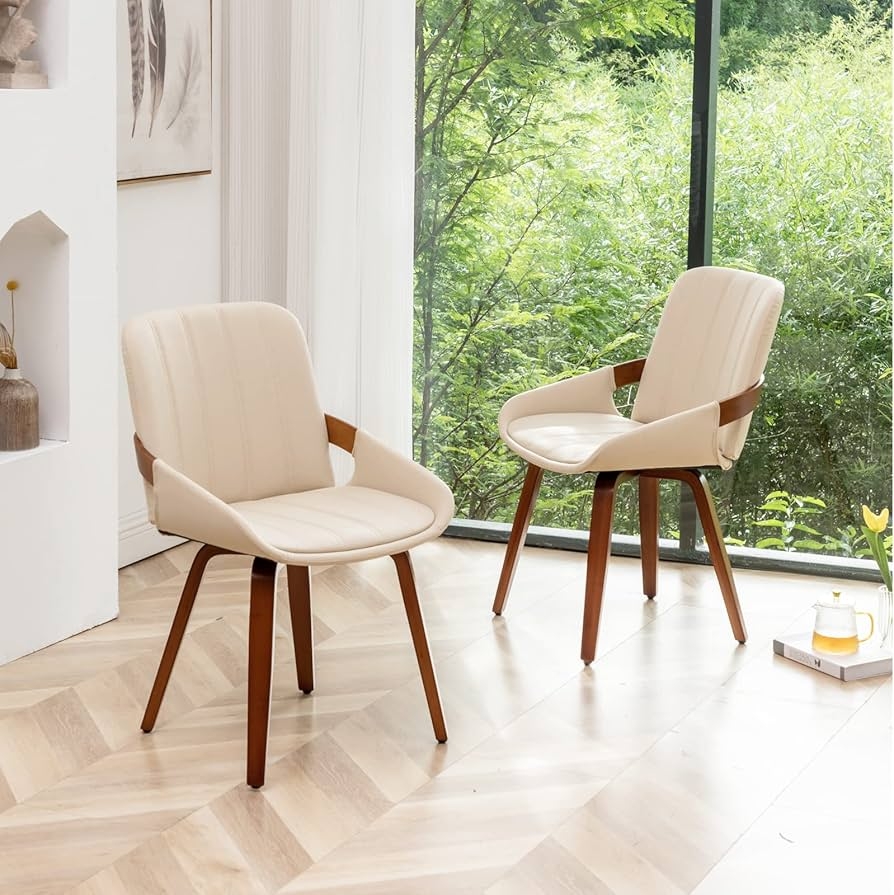 Accent Chair Wood Arm Accents Beige Channel Tufted Chairs