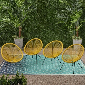 Accent Chair: Yellow Acapulco Chairs with Radiating Weave