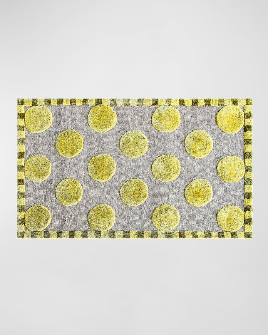 Accent Rug Macro Dot Pattern With Striped Border