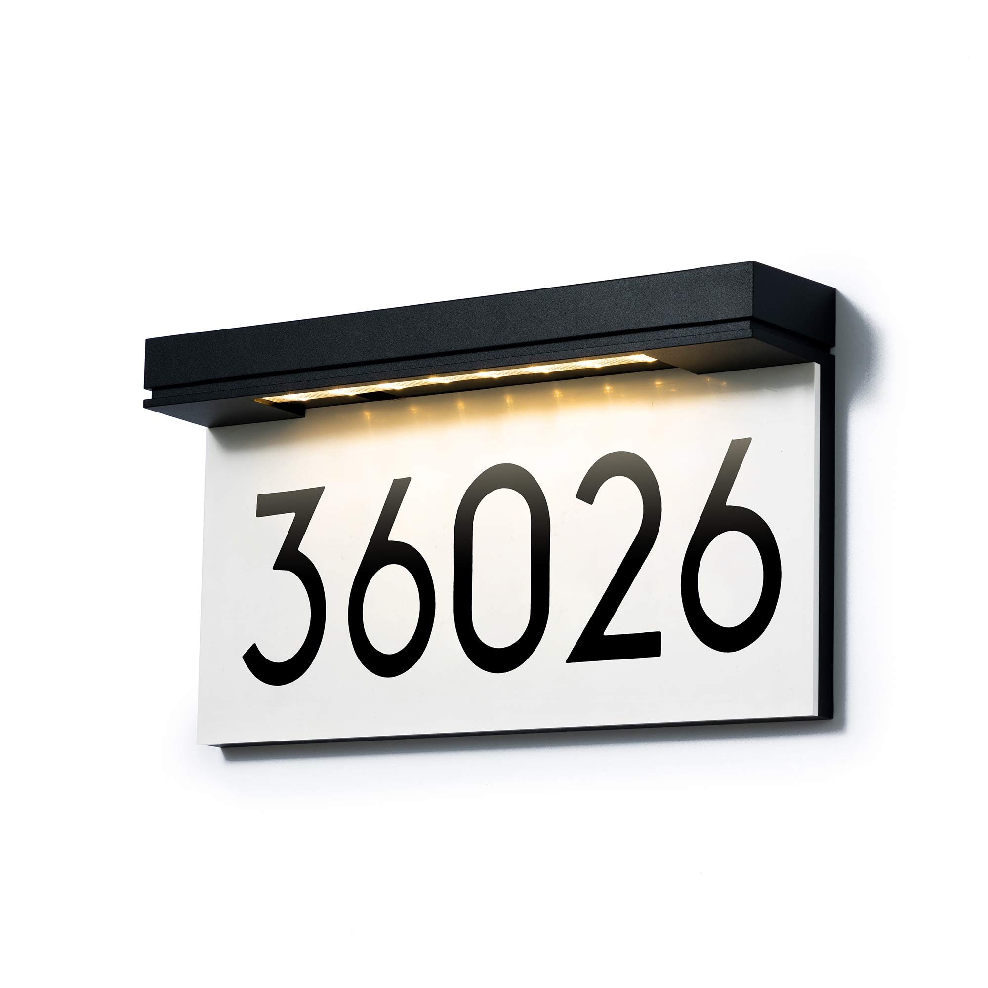 Address Plaque: LED Downlighting Modern Solar Address Plaque