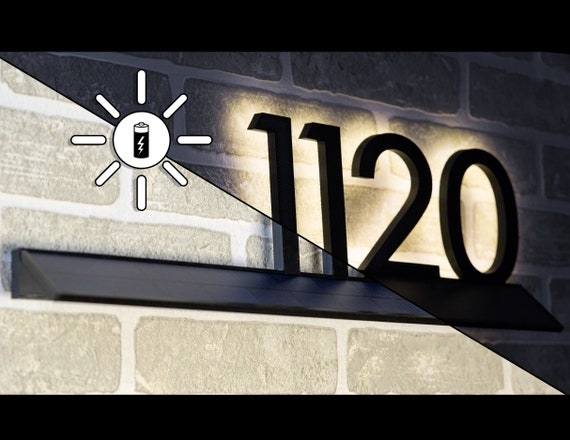 Address Sign: Cordless Installation Wireless Glowing Home Digits