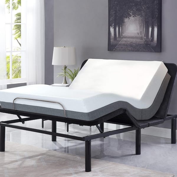 Adjustable Bed Base: Articulating Head and Matte Black Frame