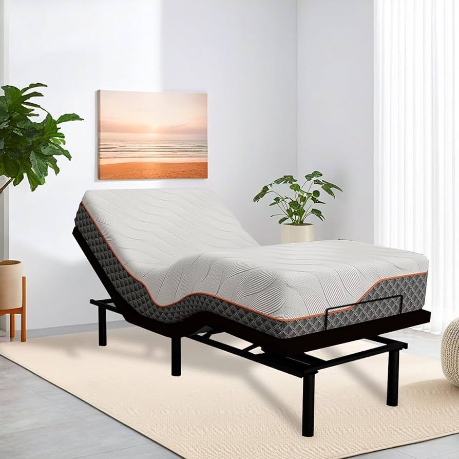 Adjustable Bed Frame: Head Foot Incline and Mattress Retainer Bar