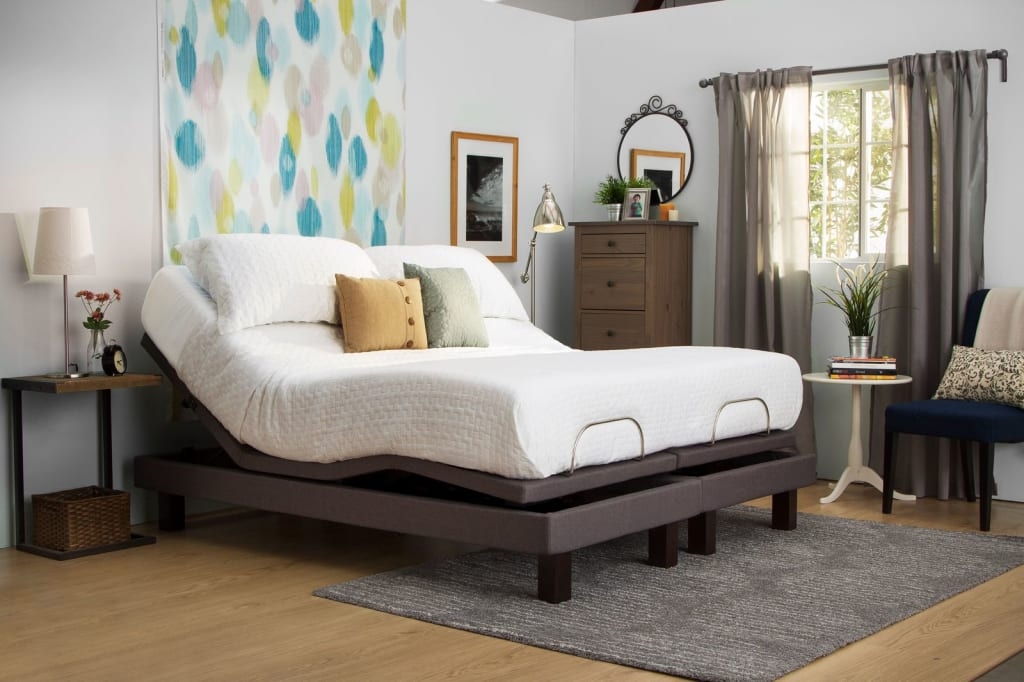 Adjustable Bed: Split Dual Mattress and Articulating Headrest