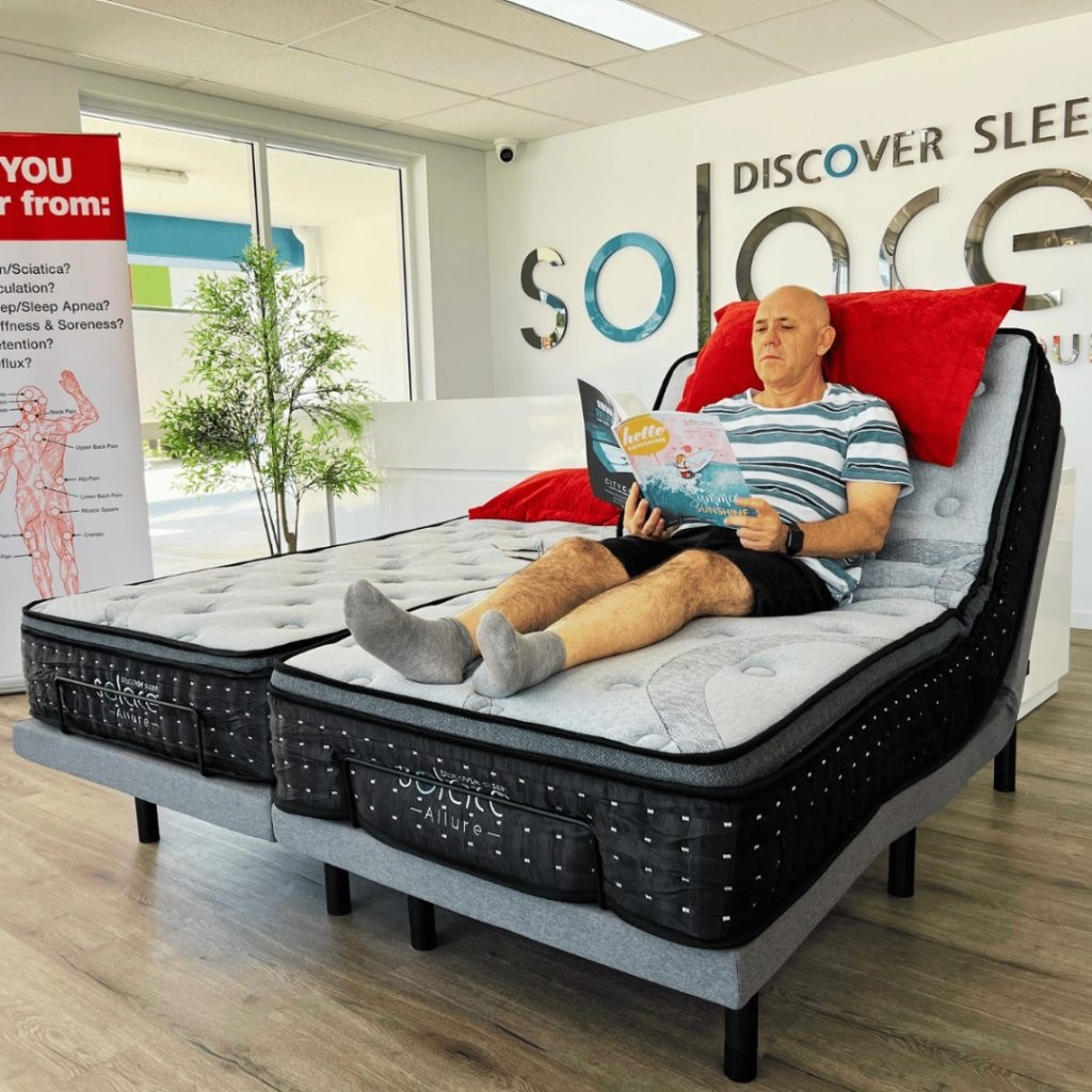 Adjustable Electric Bed: Split King Design and Charcoal Side Panels