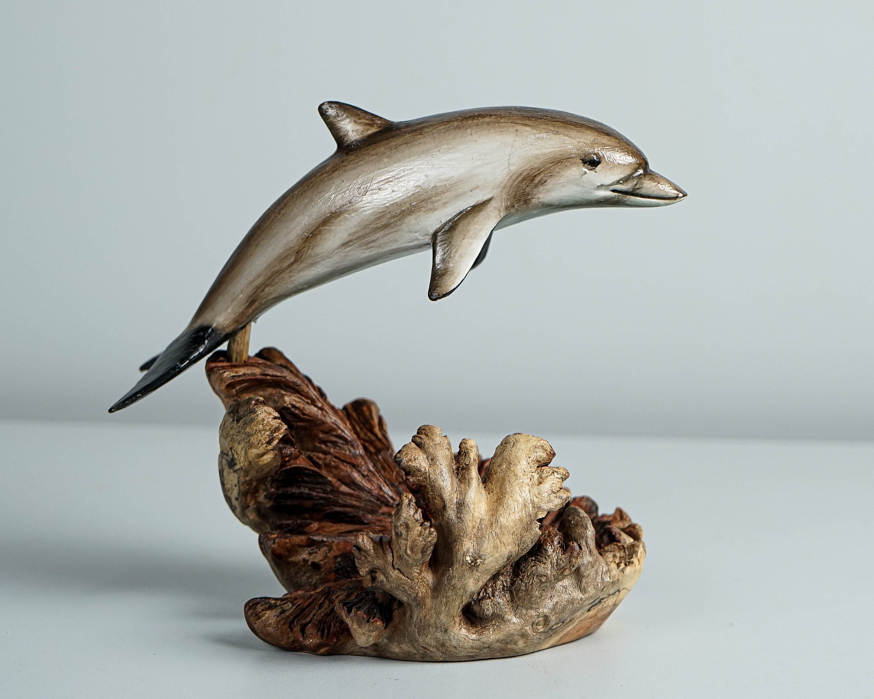 Animal Sculpture: Hand Painted Warm Taupe Organic Texture Base