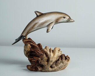 Animal Sculpture: Hand Painted Warm Taupe Organic Texture Base