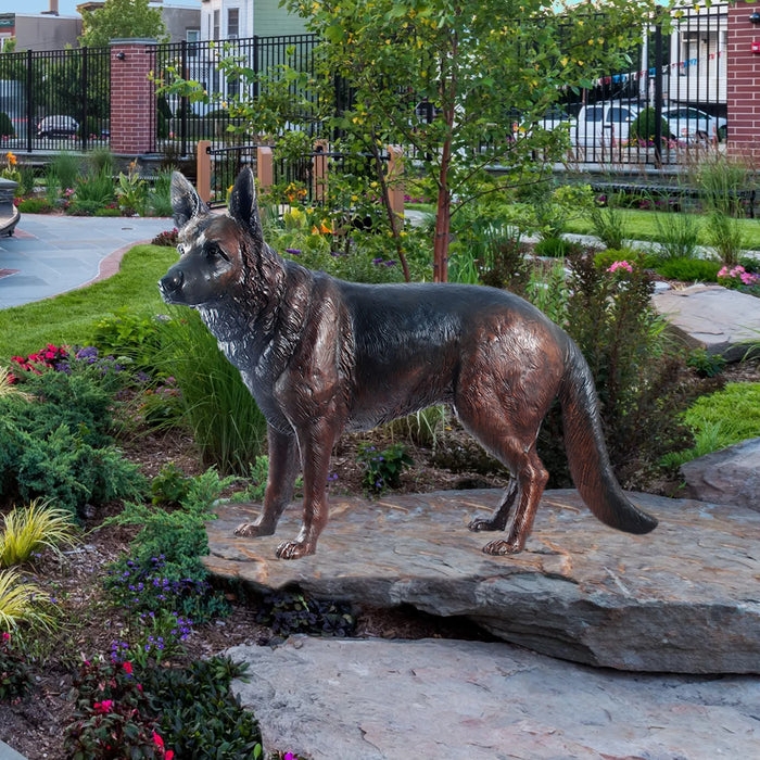 Animal Sculpture with Standing Pose and Realistic Canine Yard Art