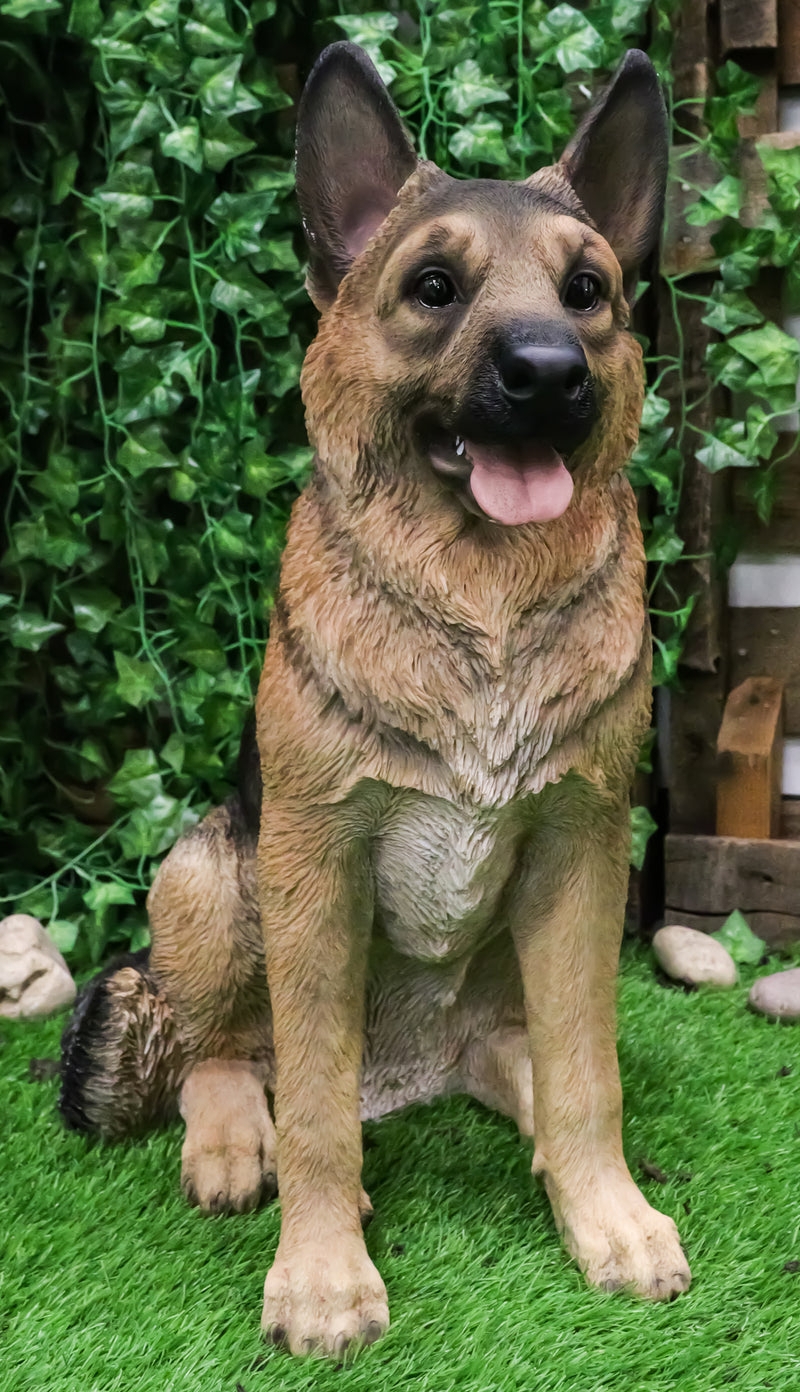 Animal Statue with Glass Eyes and Textured Fur Dog Figure