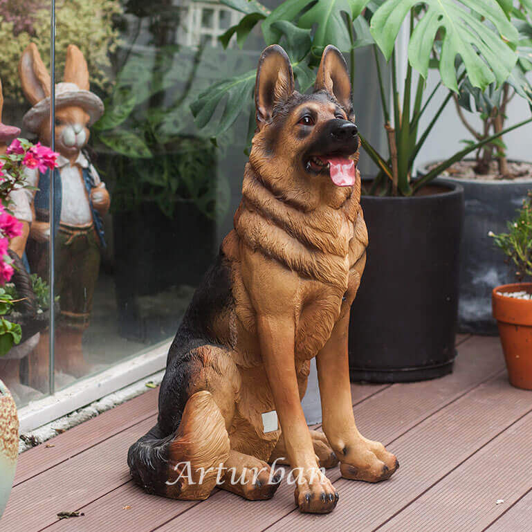 Animal Statue with Lifelike Realism for Canine Patio Accent
