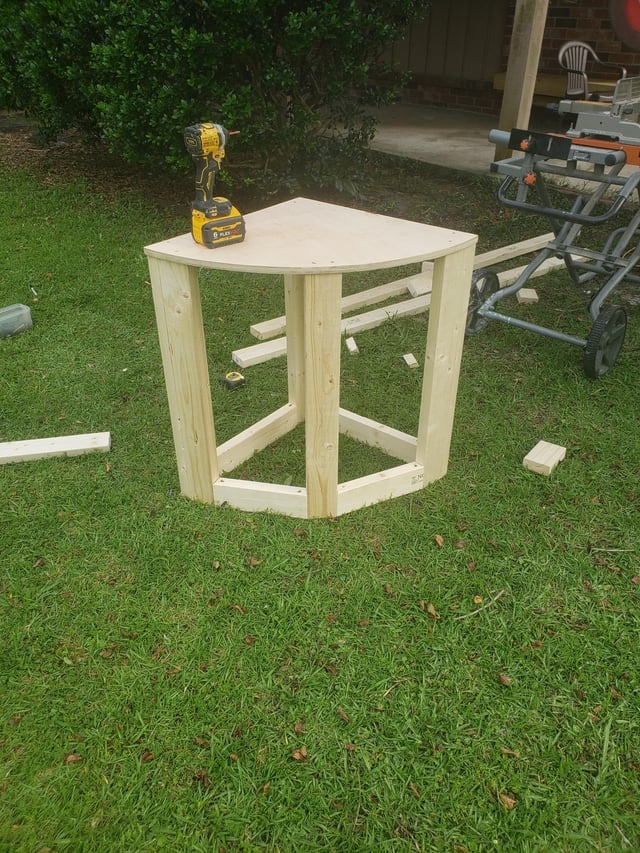 Aquarium Stand Natural DIY Construction Quarter Circle Top
