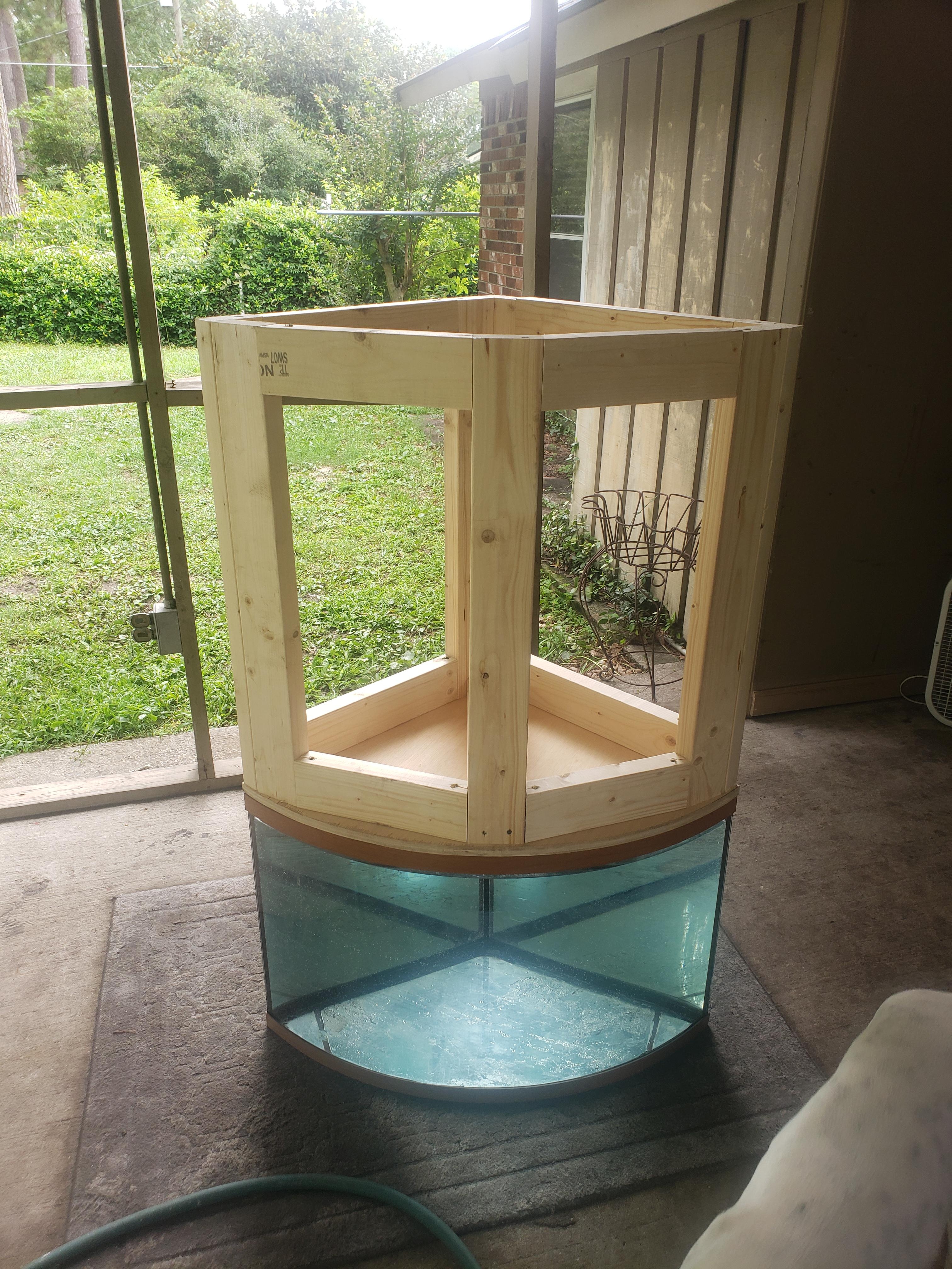 Aquarium Stand Natural Raw Wood DIY Corner Tank Frame