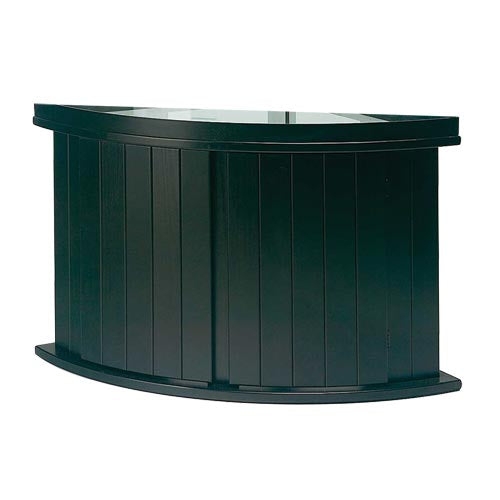 Aquarium Stand Vertical Slats Matte Black Corner Design