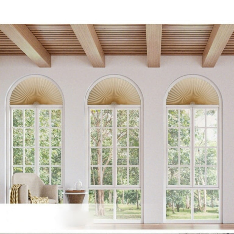 Arch Pleated Blind Beige Half Circle Light Filtering