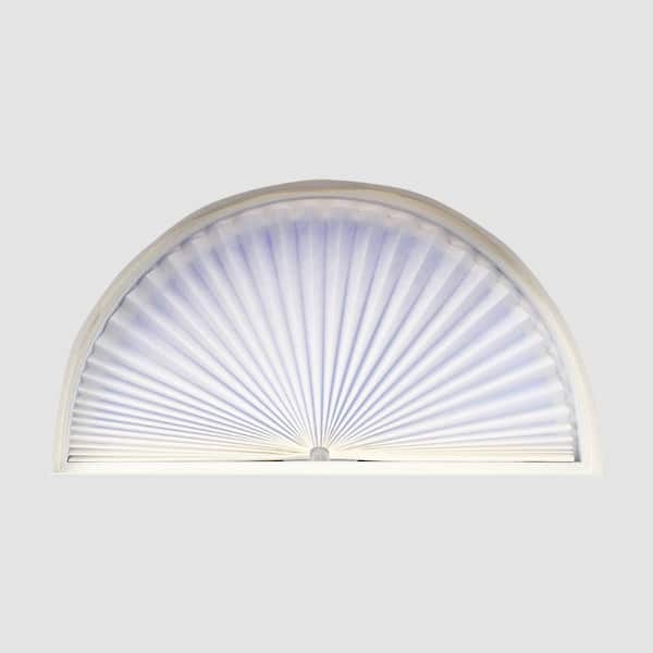 Arch Window Shade White Radial Pleat Pattern Magnetic