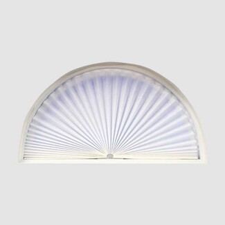Arch Window Shade White Radial Pleat Pattern Magnetic