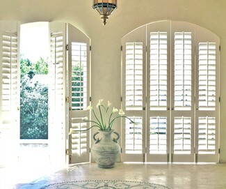 Arched Shutters White Louvers Floor To Ceiling Shutter