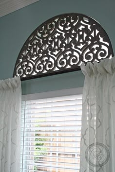 Arched Window Grate Decorative Scrollwork Insert Ornate