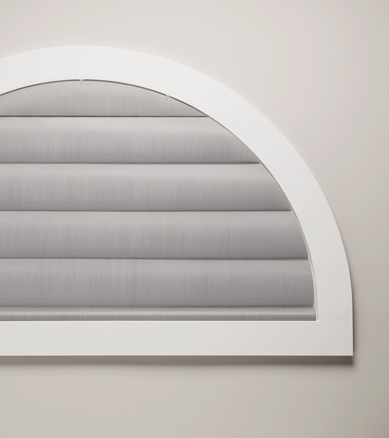 Arched Window Shade Gray Half Round Arch Lustrous Gray