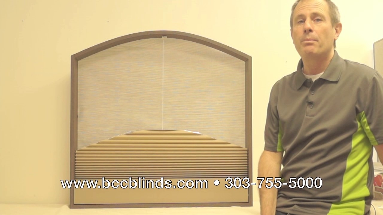 Arched Window Shade Tan Operable Arch Design Half Moon