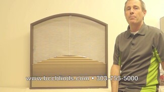 Arched Window Shade Tan Operable Arch Design Half Moon