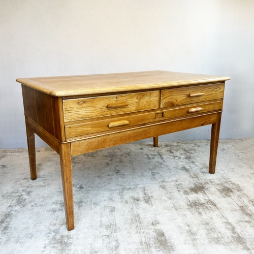 Architects Desk Honey Oak Vintage Plan Chest Desk
