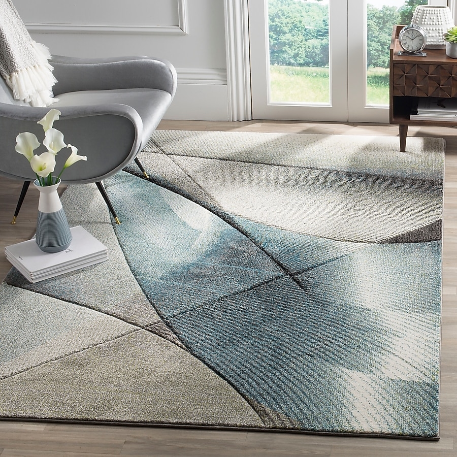 Area Rug Abstract Block Design Geometric Hatch Texture