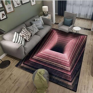 Area Rug: Bottomless Hole Effect Magenta Pink Decor