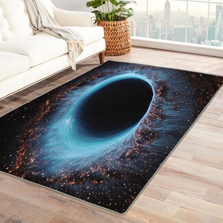 Area Rug: Celestial Black Hole Graphic Cosmic Space Decor