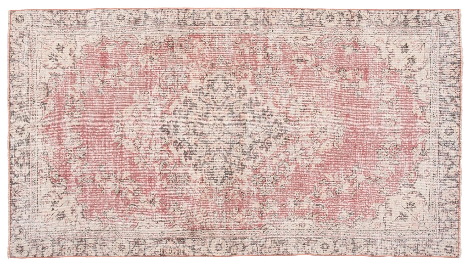 Area Rug Distressed Rose 5x9 Size Medallion Rug