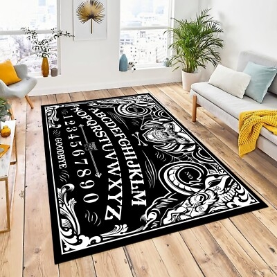 Area Rug: High Contrast Ouija Board Print Witchy Carpet