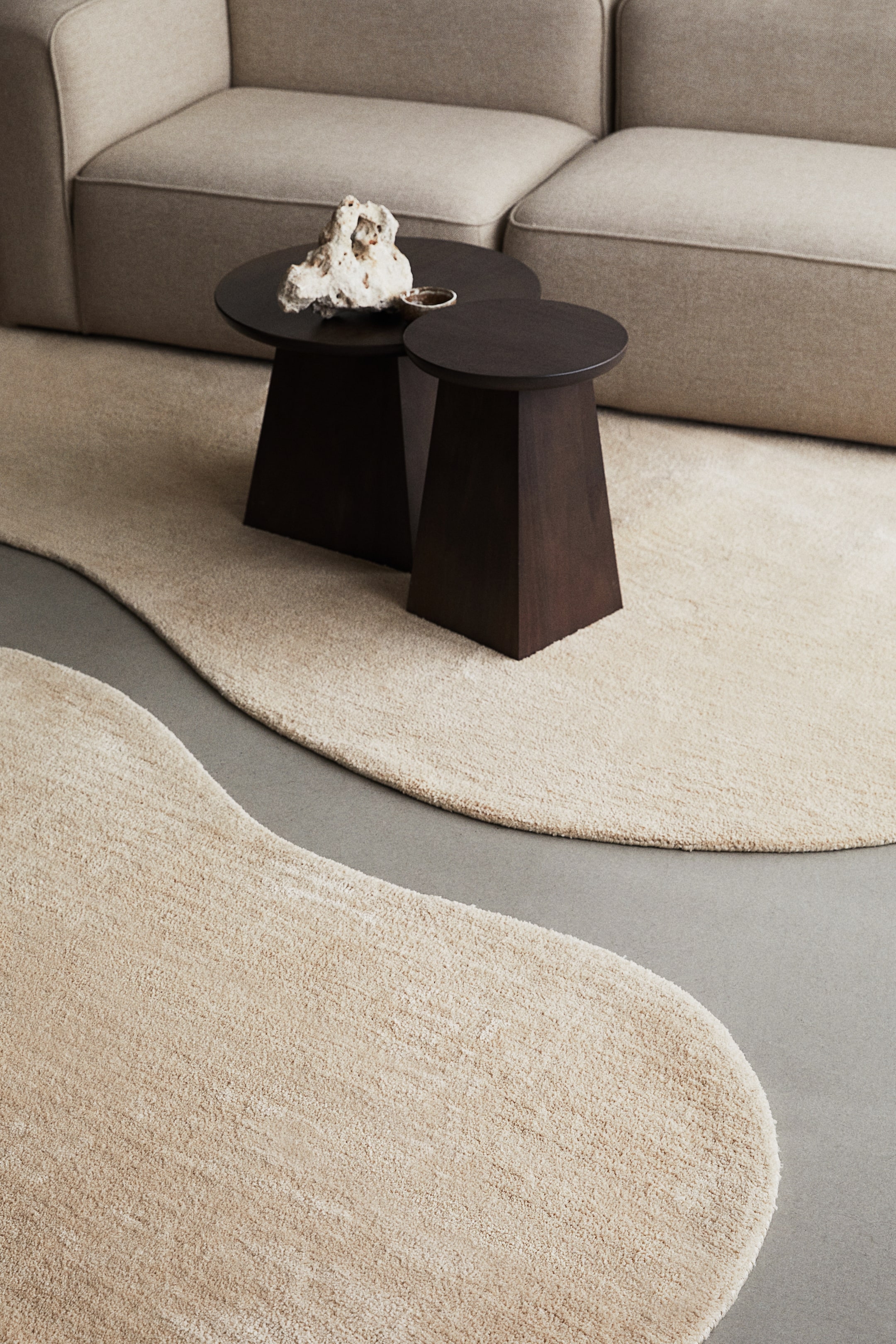 Area Rug: Japandi Style Rug Decor with Organic Edges