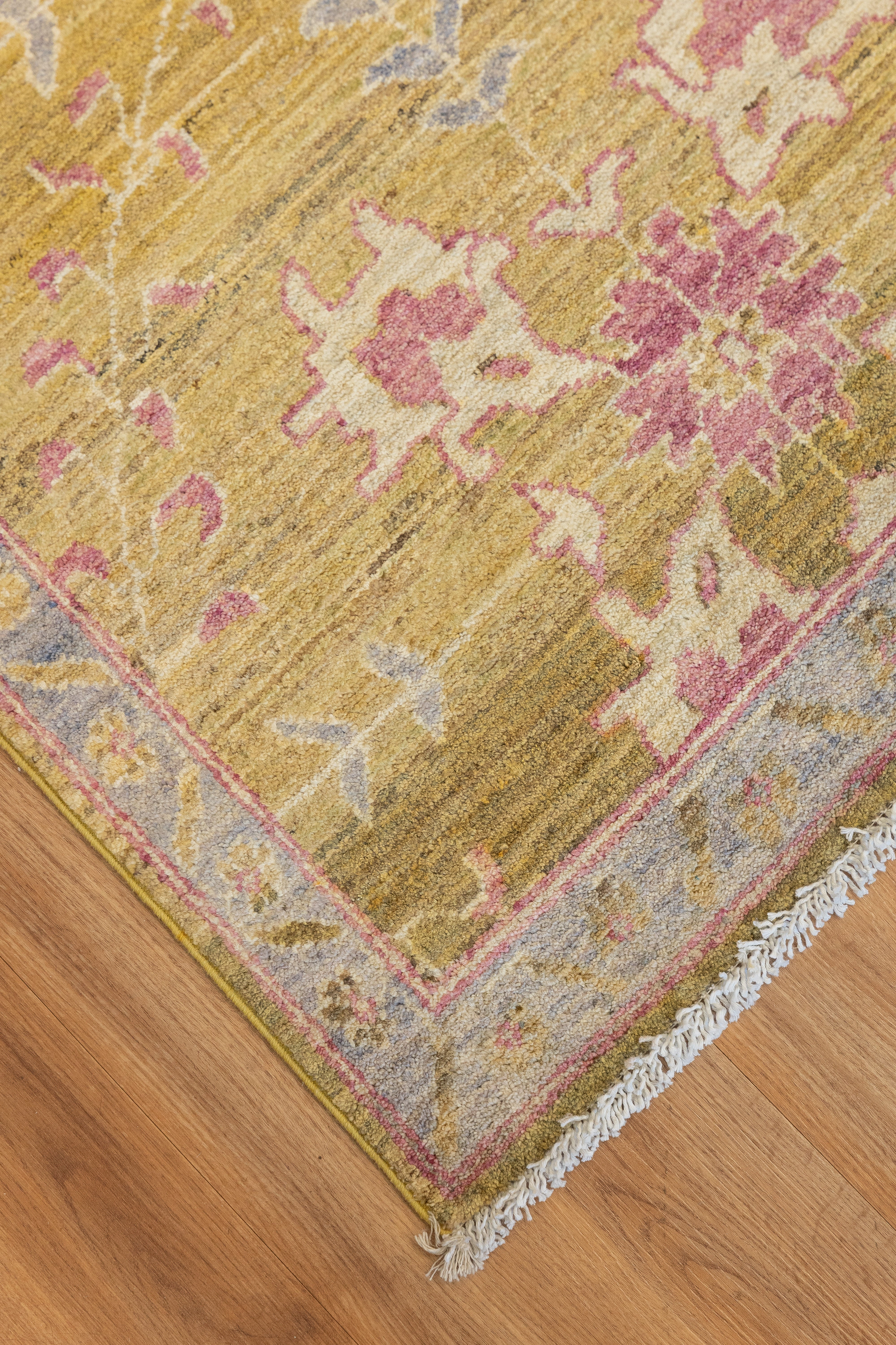 Area Rug Magenta Floral Accents Modern Oushak