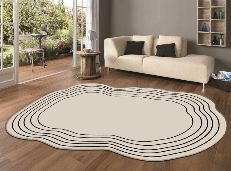 Area Rug: Minimalist Blob Rug Organic Silhouette Wavy