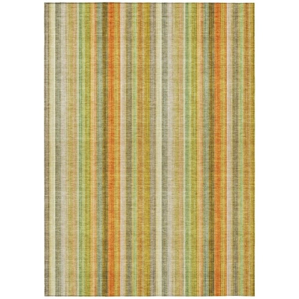 Area Rug Multi Width Stripes Earthy Outdoor Patio Rug