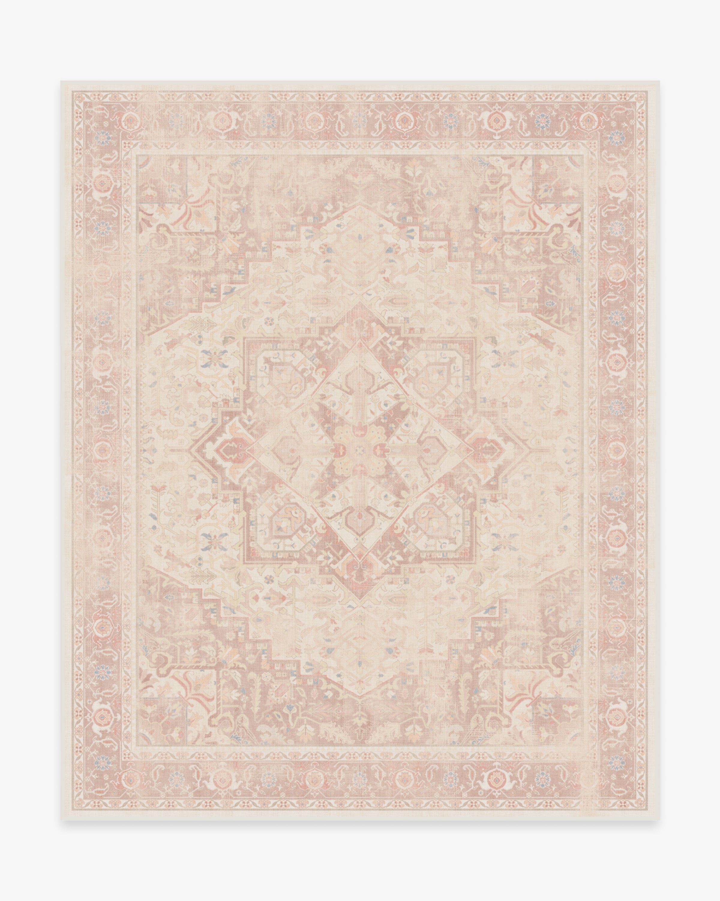 Area Rug Pimpernel Motif Vintage Blush Palette