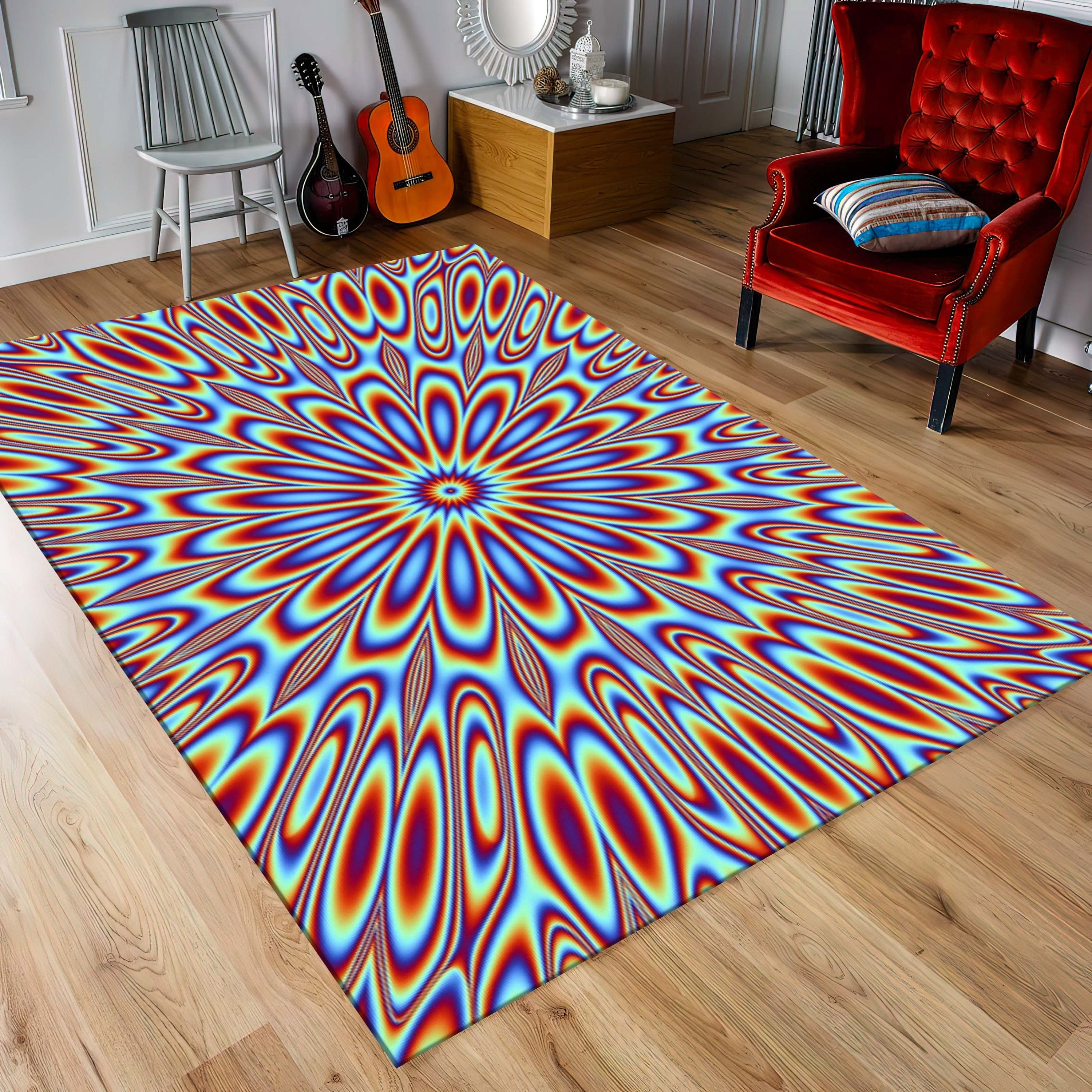 Area Rug: Psychedelic Radial Symmetry Vortex Visual