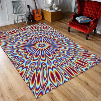 Area Rug: Psychedelic Radial Symmetry Vortex Visual