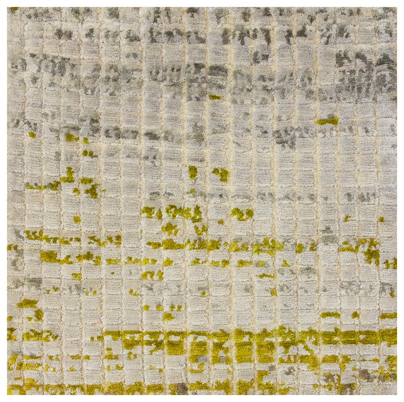 Area Rug Ribbed Silk Texture Contemporary Grid