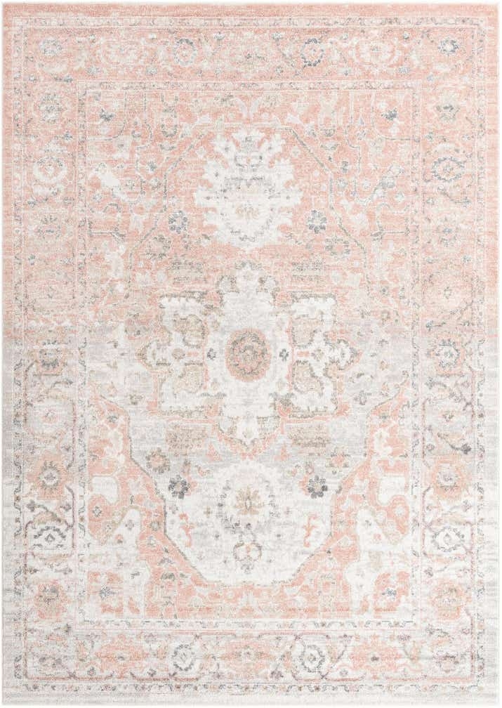 Area Rug Rose Palette Faded Medallion Design Rug
