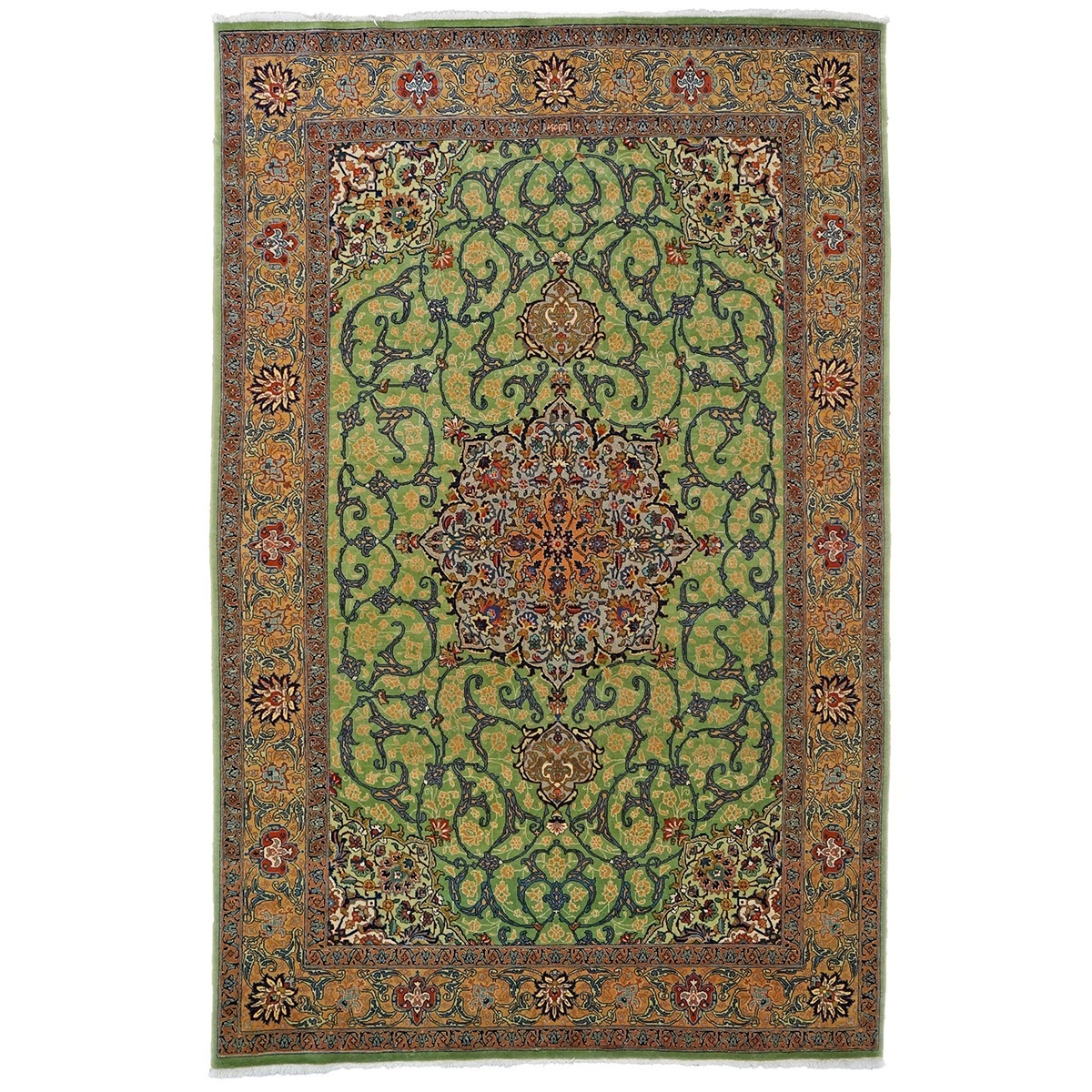 Area Rug Sage Green Persian Medallion Floral Study