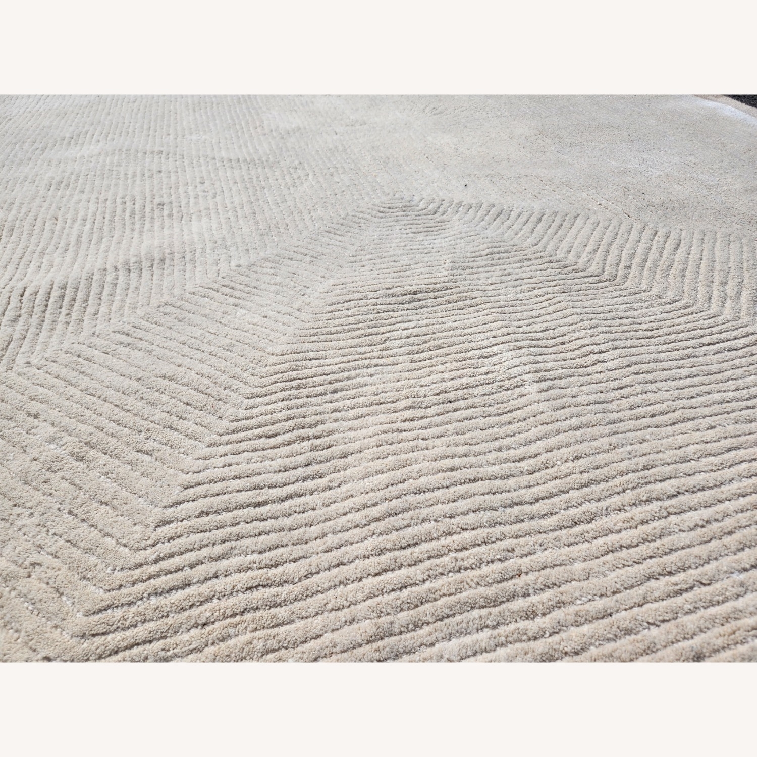 Area Rug Tactile Texture Raised Linear Pattern Chevron