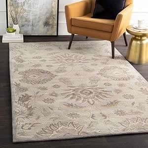 Area Rug Tonal Floral Pattern Large Scale Neutral Motif