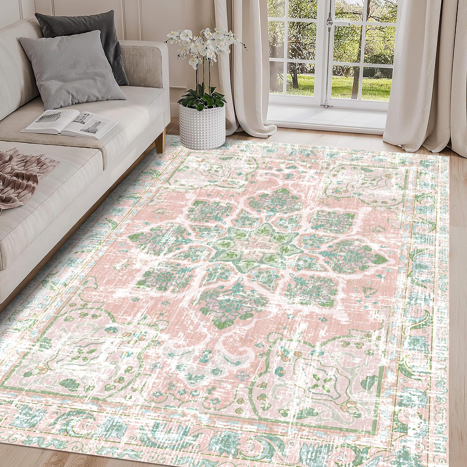 Green And Pink Area Rugs
