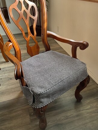 Armchair Ribbon Back Walnut Wood with Woven Tweed Cover