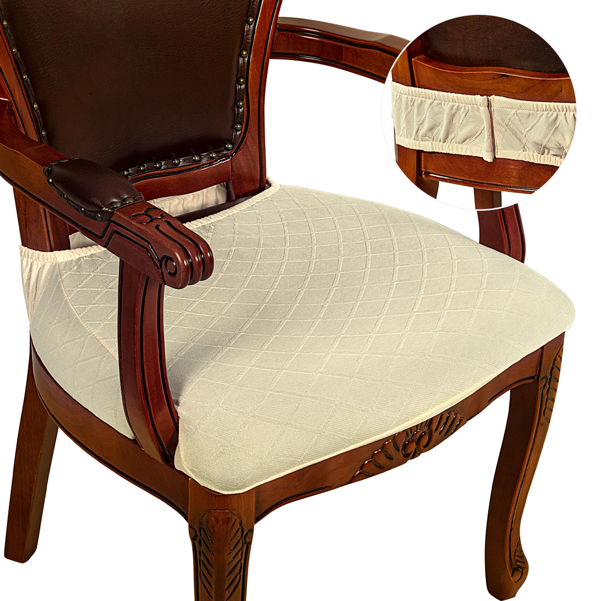 Armchair Seat Cover Diamond Quilted with Zipper Closure