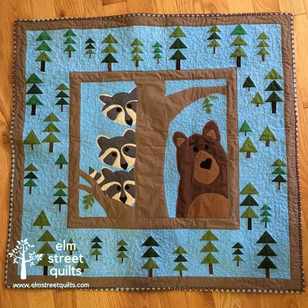 Baby Quilt Window Frame Design Animal Applique Woodland Nursery